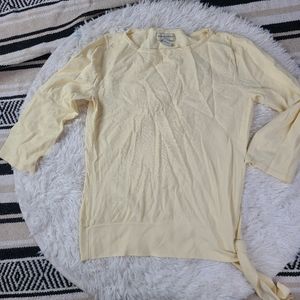Banana Republic Side Tie Blouse Cream / Light Yellow Women's Medium